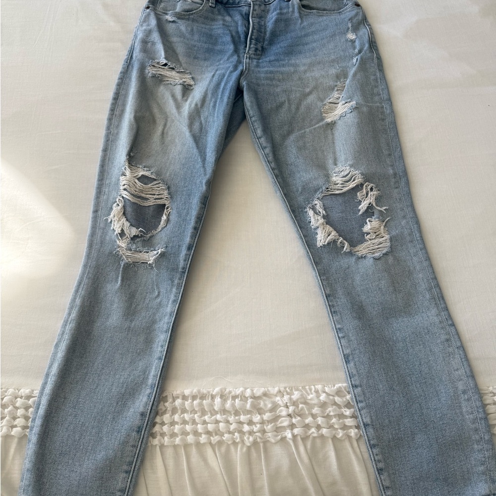 Abercrombie & Fitch Light Blue Distressed Skinny Jeans